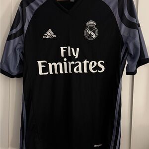Adidas Black and Gray Real Madrid Jersey